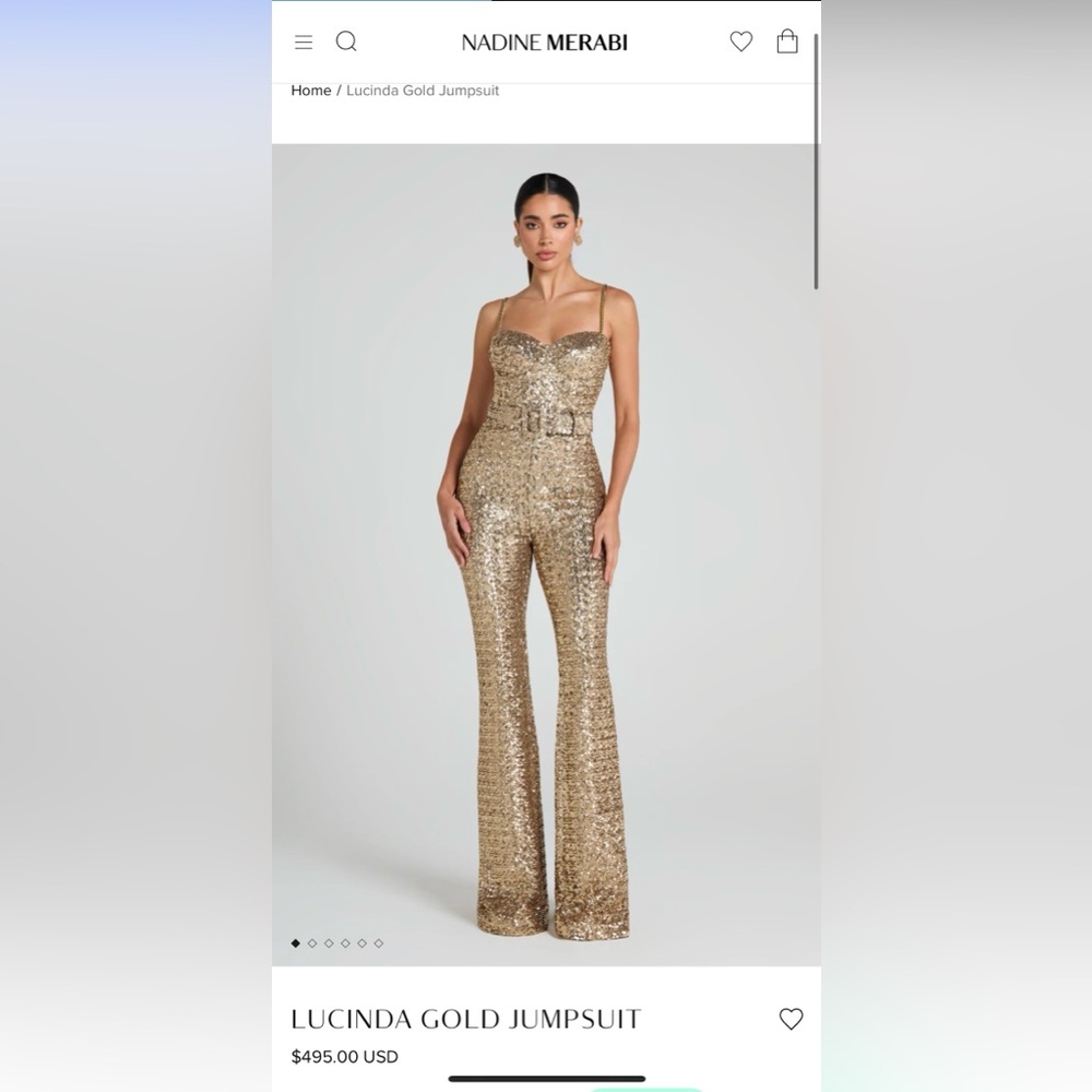 NADINE MERABI Gold Jumpsuit